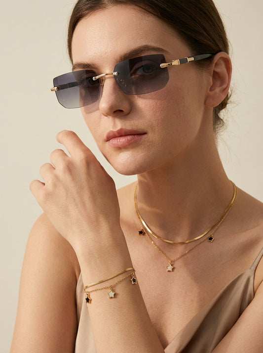 Óculos Aurora Gold + Brindes (Pulseira e Colar)